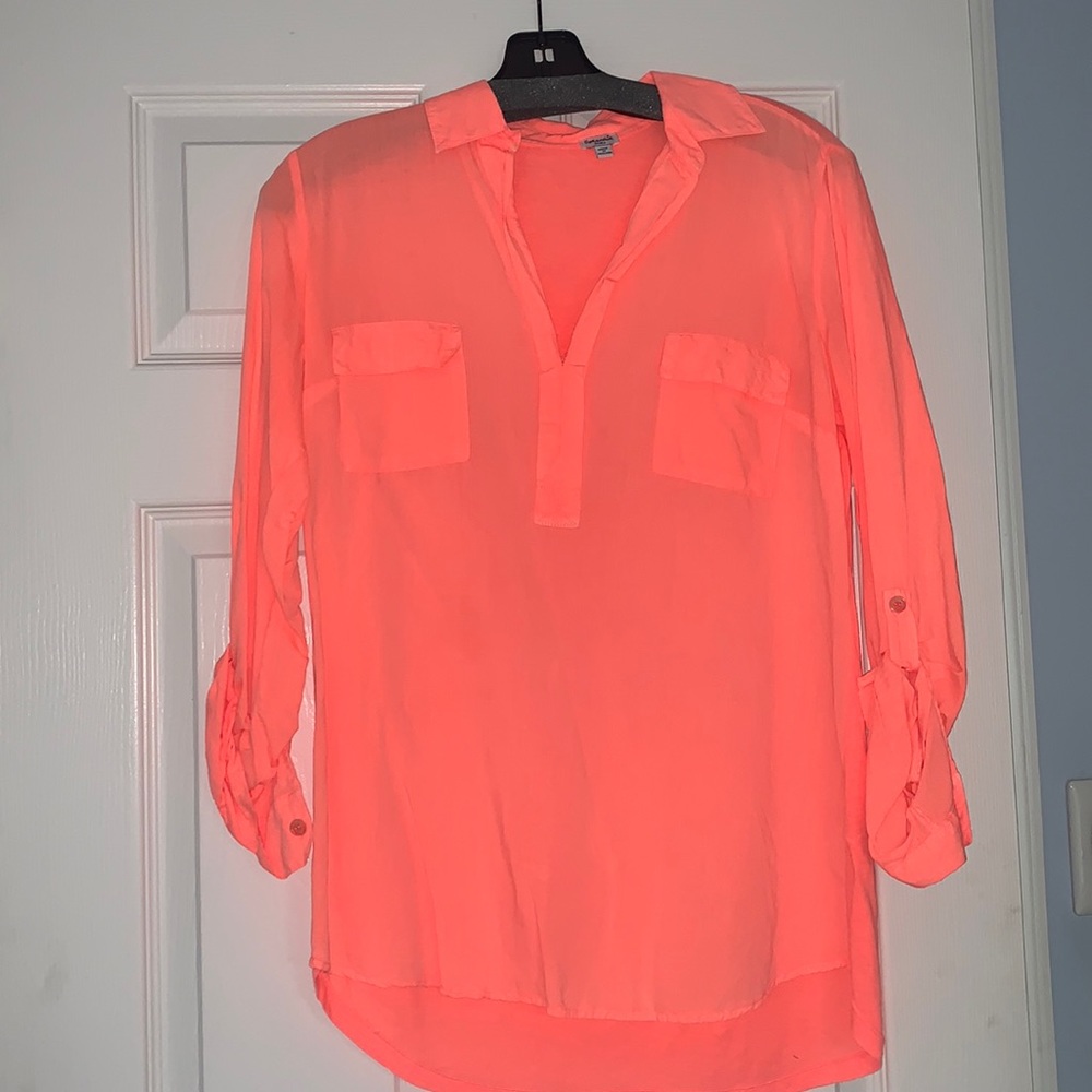Splendid neon pink collared shirt